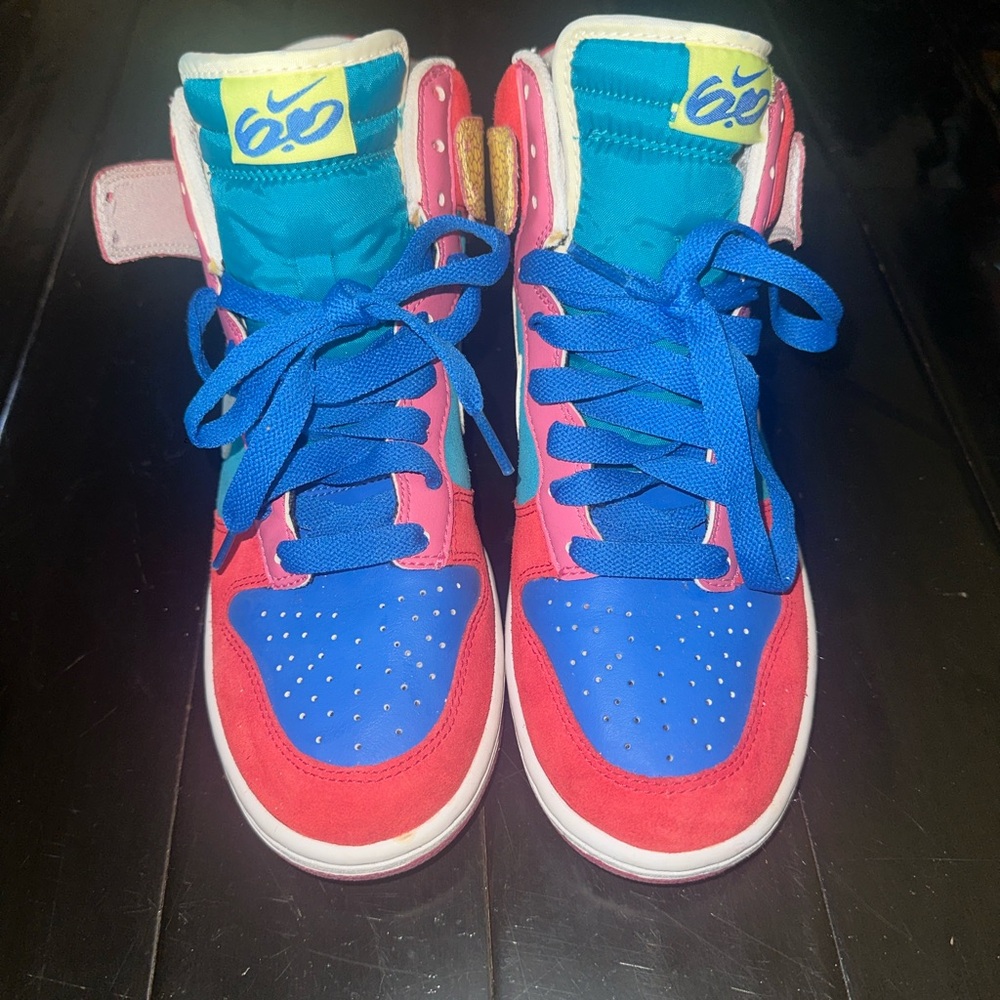 Nike Red and Blue High-Top Sneakers